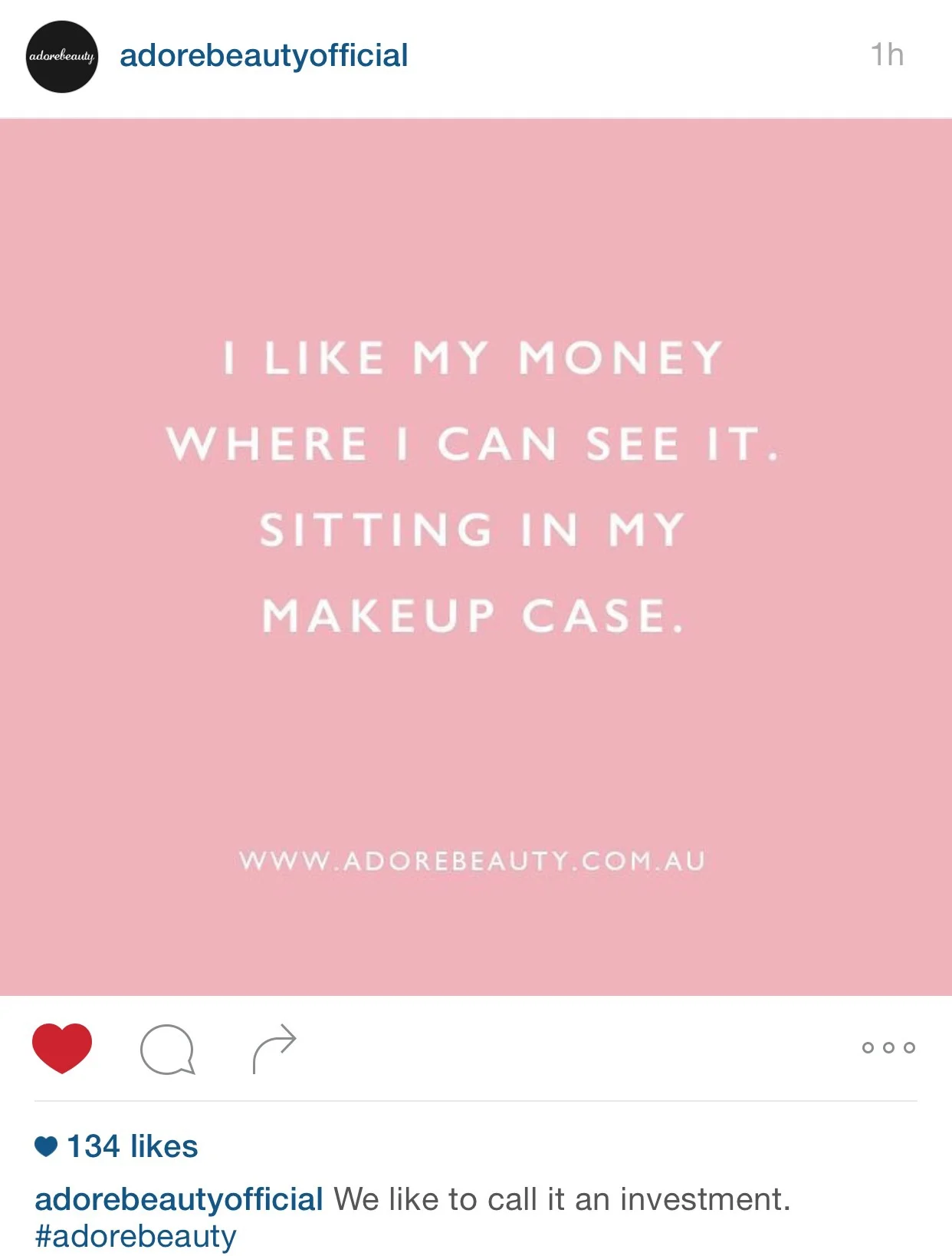 &nbsp;@adorebeautyofficial on IG