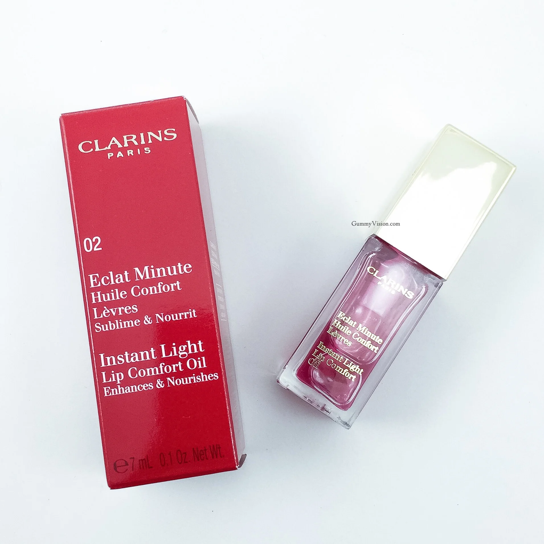 Clarins Instant Light Lip Comfort Oil (LE) in 02 Raspberry - www.gummyvision.com