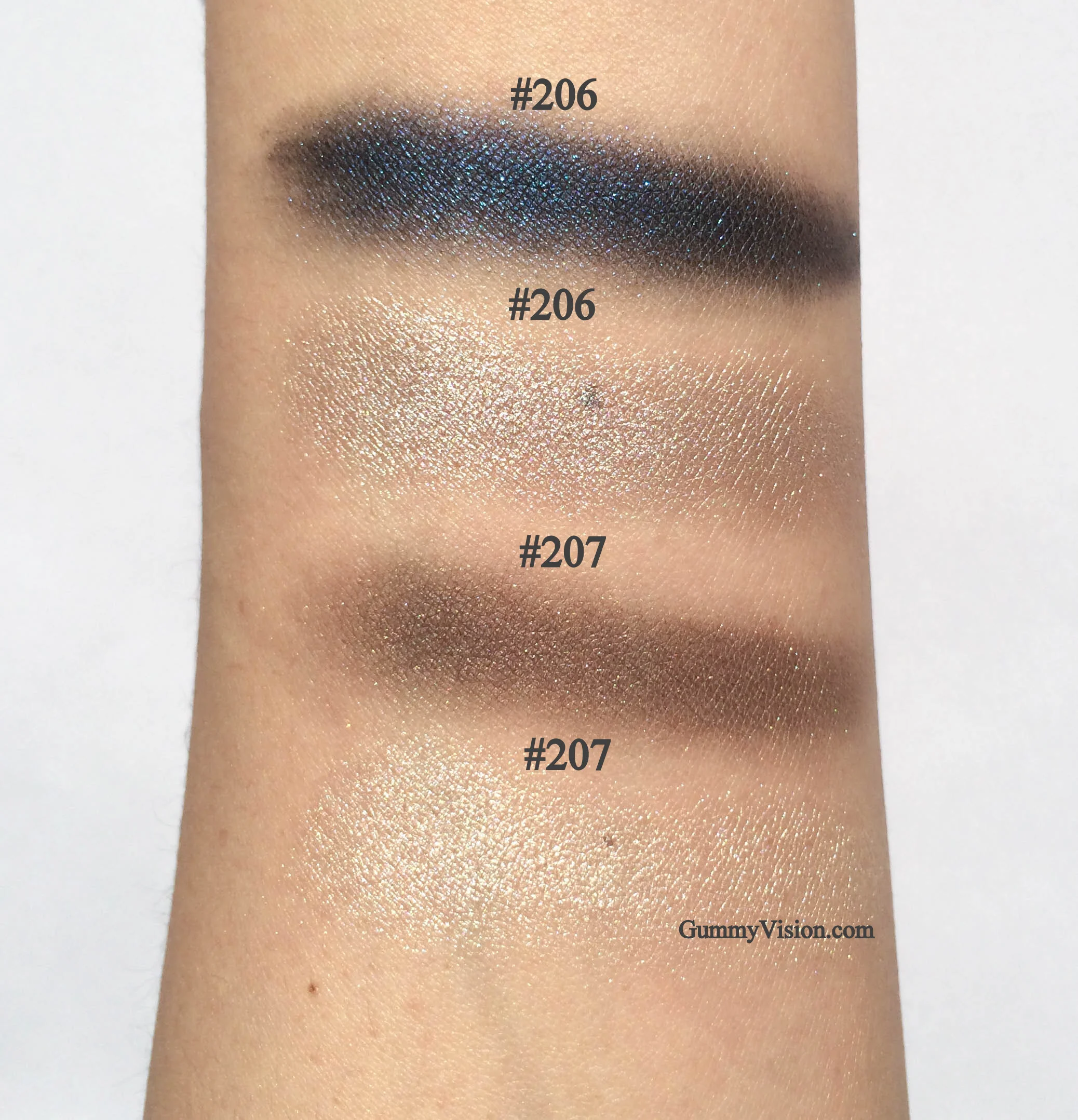 Kevyn Aucoin Eyeshadow Duos in #206 &amp; #207 - sunlight, heavy swatches