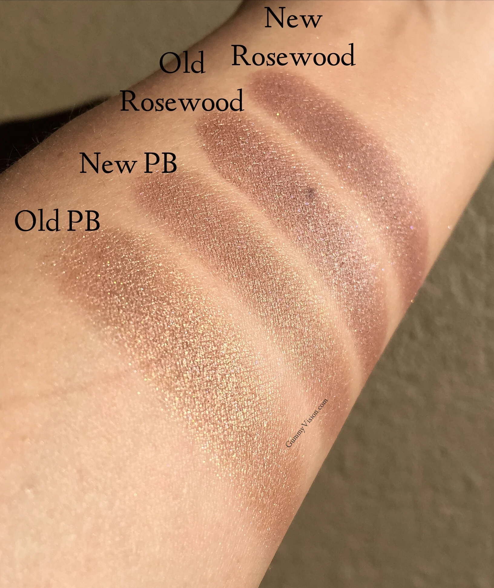 Sunlight. New Burberry Wet and Dry Silk Eyeshadows in Pale Barley and Rosewood vs. the old Pale Barley and Rosewood&nbsp;- gummyvision.com