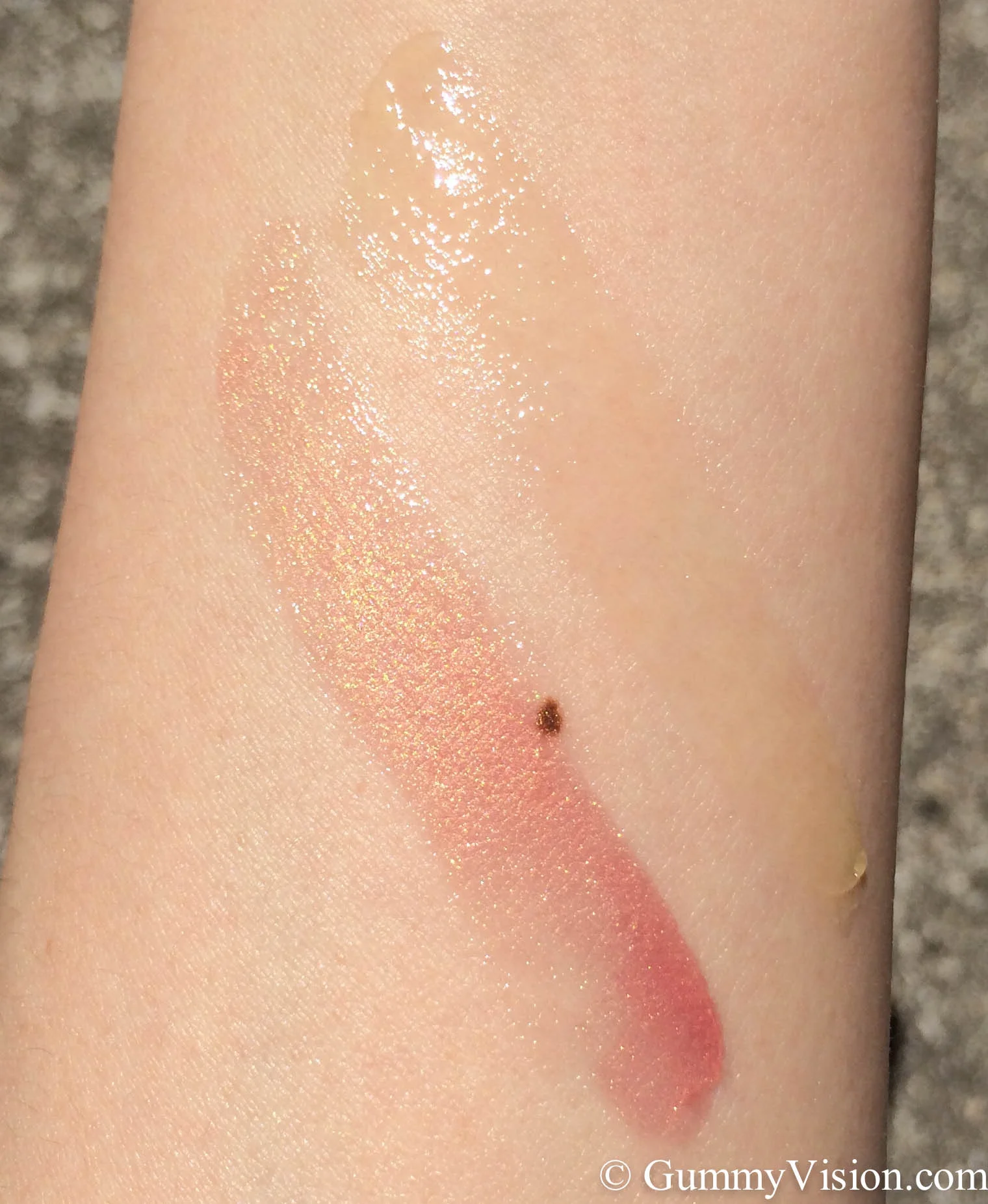 Bite Beauty Agave Lip Mask swatches in Champagne (bottom) &amp; the original (top)