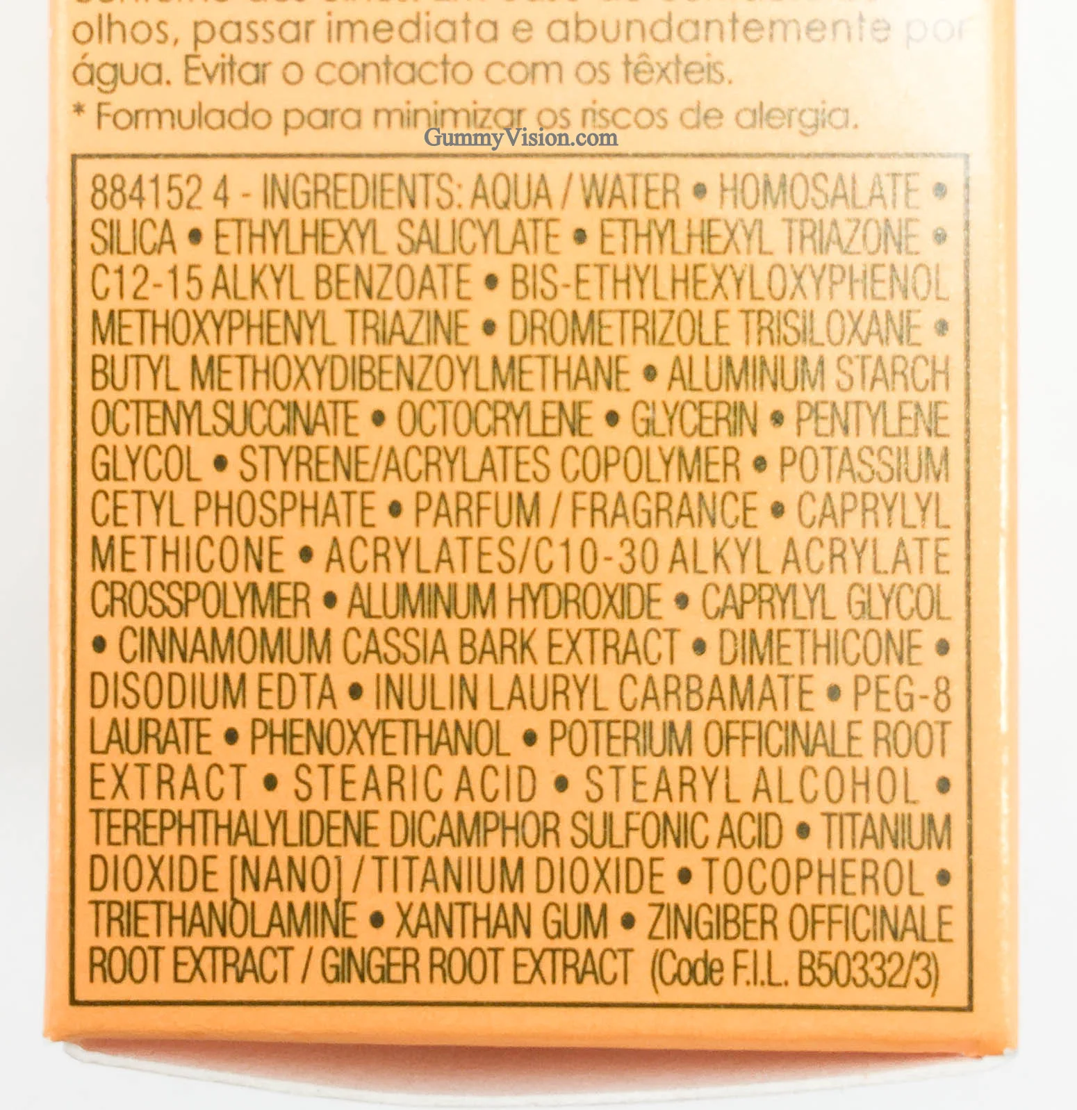 Ingredients: Vichy Capital Soleil Mattifying Face Fluid Dry Touch SPF50 (euro version)