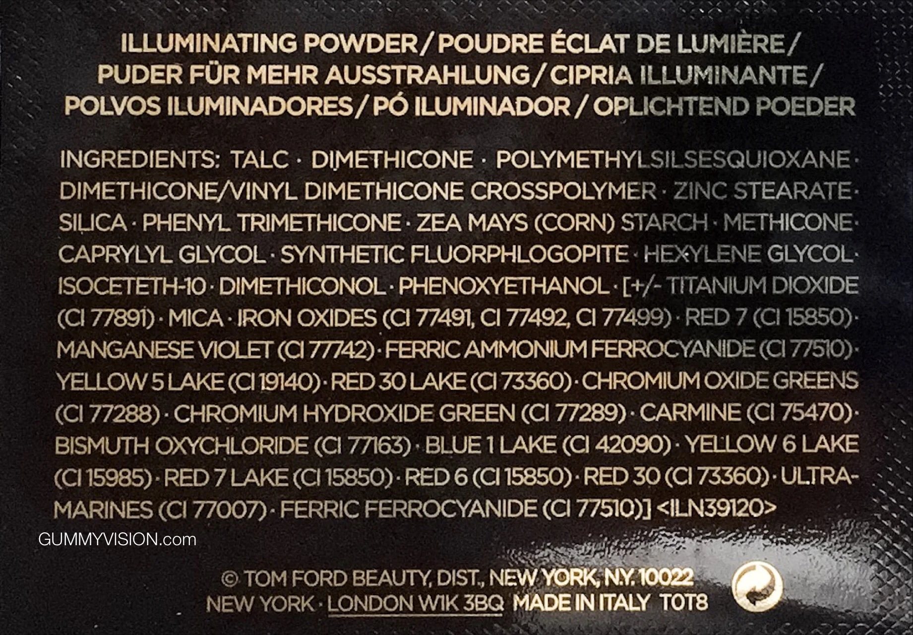 Tom Ford Illuminating Powder in Translucent Pink ingredients - gummyvision.com