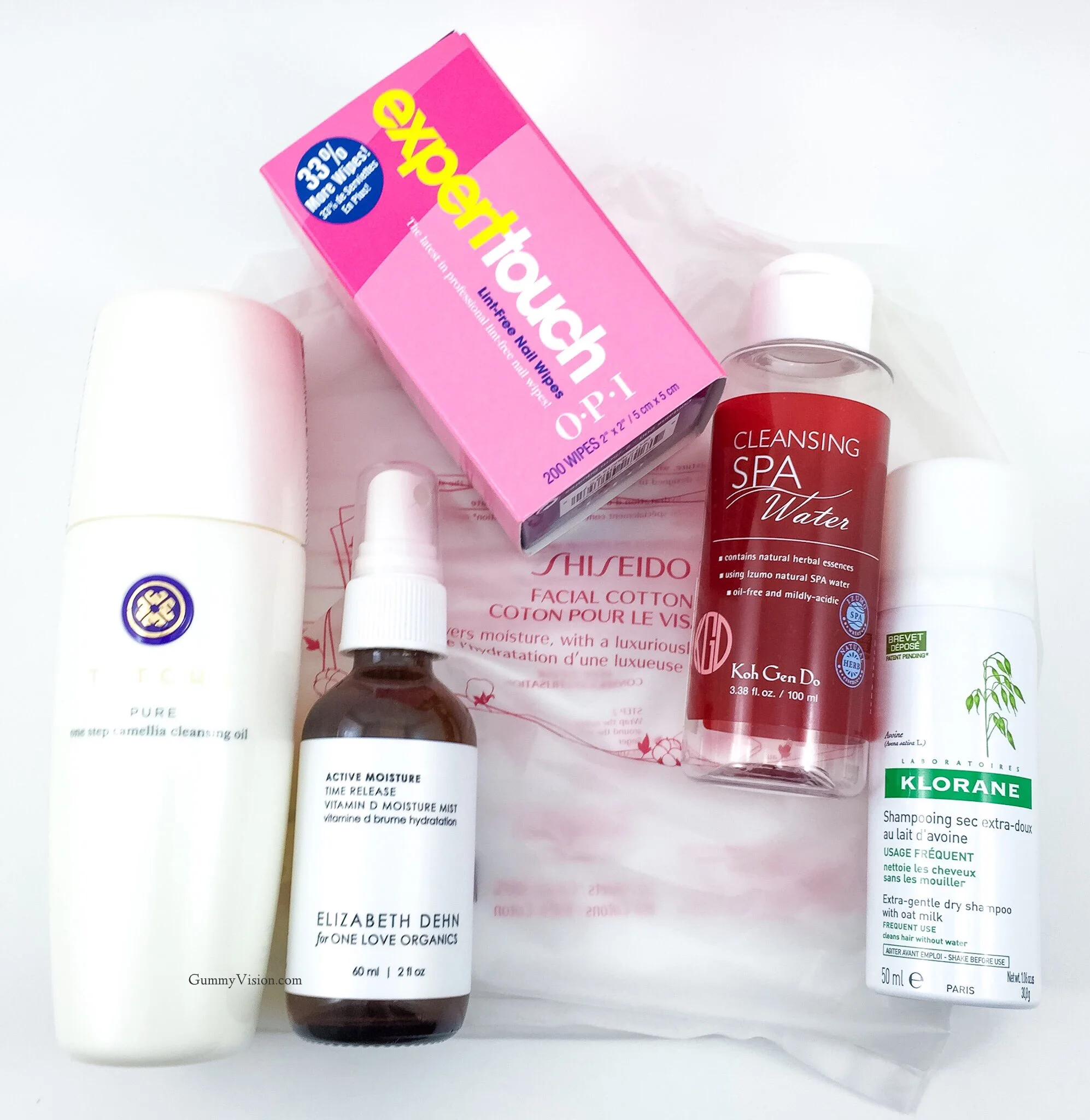 Empties: September 2014 - Tatcha One Step Camellia Cleansing Oil, Elizabeth Dehn for One Love Organics Active Moisture Time Release Vitamin D Moisture Mist, Shiseido Facial Cotton, Koh Gen Do Cleansing Spa Water, Klorane Dry Shampoo, OPI Expert Touc…